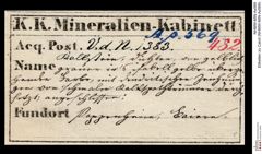 Etiketten zu Calcit (NHMW-MIN-As569)